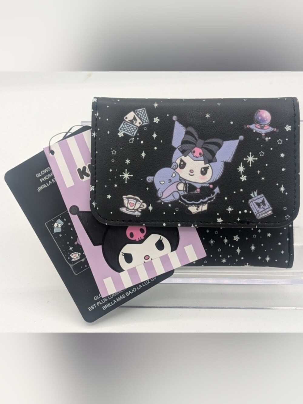 Loungefly Kuromi Glow In The Dark Wallet NWT & Purple Kuromi Bling Pen - Picture 6 of 10